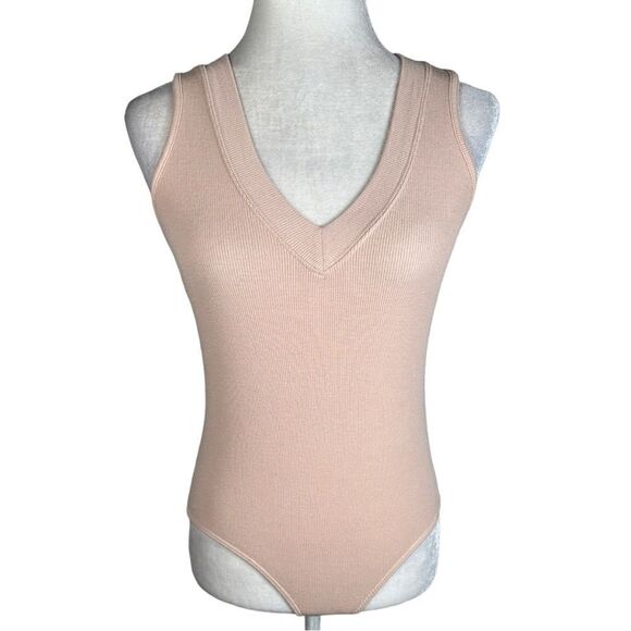 ATM Blush Nude Pink Super Soft Ribbed Sleeveless Bodysuit - Picture 2 of 7